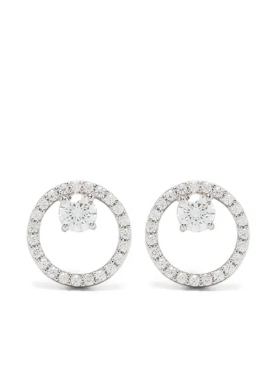Swarovski Womens Silver Constella Rhodium-plated And Zirconia Stud Earrings In Metallic
