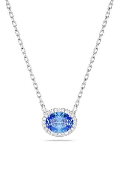 Swarovski Constella Una Oval Crystal Pendant In Silver