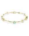 Swarovski Constella White & Green Crystal Flex Bracelet In Gold