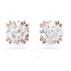 Swarovski Womens White Constella Rose-gold Toned Brass And Zirconia Stud Earrings In White