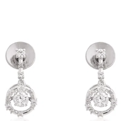 Swarovski Constella Whte Drop Earrings In Metallic
