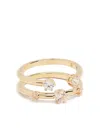 Swarovski Contella Ring (set Of Two) In Gold