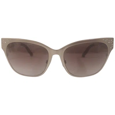 Pre-owned Swarovski Contemporary Gold Unisex Sunglasses, New, Made In Italy In Gray