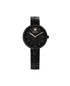 Swarovski Cosmopolitan Black Metal Bracelet Watch, 31.75 Mm In Black