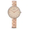 Swarovski Women's Swiss Cosmopolitian Rose Gold-tone Stainless Steel Pvd Bracelet Watch 35mm In Pink