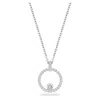 Swarovski Pave Circle Crystal Pendant Necklace In White