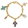 Swarovski Cross Charmed Bracelet In Gold Metal In Gold