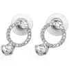 Swarovski Crystal Attract Circle Pierced Earrings White Rhodium Plated In White/silver Tone