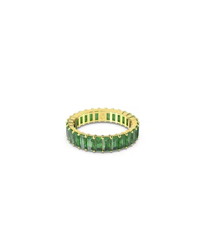 SWAROVSKI CRYSTAL BAGUETTE CUT GREEN MATRIX RING
