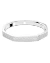 Swarovski Crystal Dextera Bangle Octagon Shape Pave Medium White Rhodium Plated In Silver