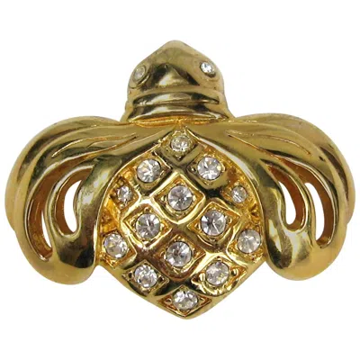 Pre-owned Swarovski Crystal Bumble Bee Insect Bug Brooch Pin Never Worn 1980s In Brown