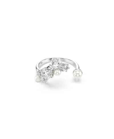 SWAROVSKI CRYSTAL CULTIVATED PEARL ROUND CUTS STATEMENT RING