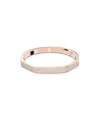 Swarovski Crystal Dextera Bangle Octagon Shape Pave Medium White Rose Gold-tone Plated In Rose Gold