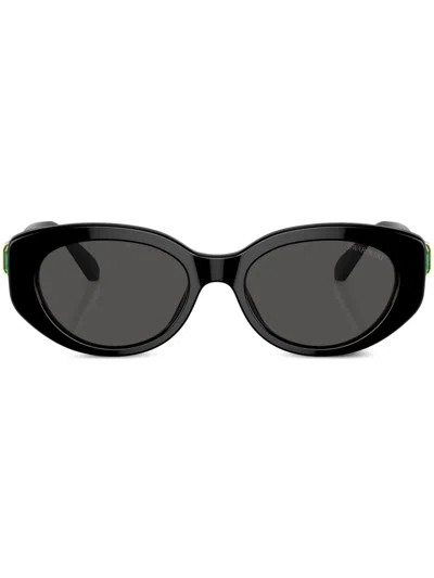 Swarovski Crystal-embellished Cat-eye Frame Sunglasses In Black