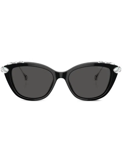 Swarovski Crystal-embellished Cat-eye Frame Sunglasses In Black