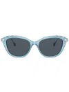 Swarovski Crystal-embellished Cat-eye Frame Sunglasses In Blue