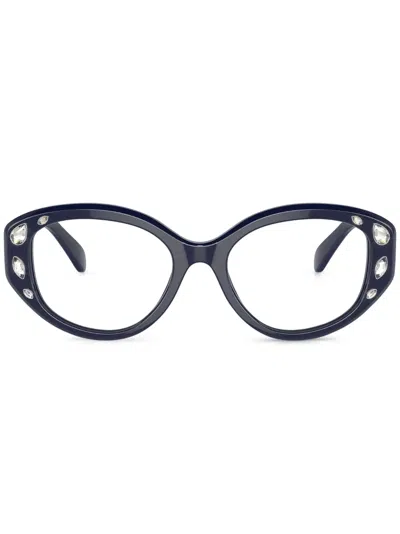 Swarovski Crystal-embellished Cat-eye Glasses In Blue