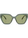 Swarovski Constella 56mm Polarized Irregular Sunglasses In Green