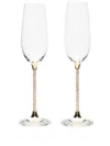 Swarovski Crystal-embellished Flutes (pack Of Two) In Gold