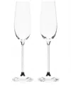 Swarovski Crystal-embellished Flutes (pack Of Two) In Silver