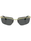 Swarovski Crystal-embellished Frameless Sunglasses In Gold
