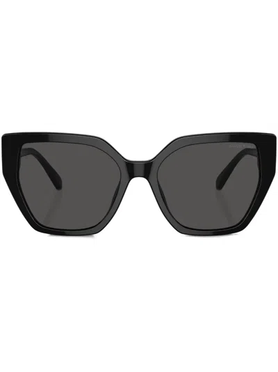 SWAROVSKI CRYSTAL-EMBELLISHED GEOMETRIC-FRAME SUNGLASSES