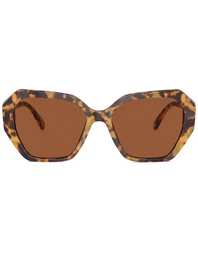 Swarovski Crystal-embellished Glasses In Brown