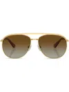 Swarovski Sk7005 Aviator-frame Gem-embellished Metal Sunglasses In Gold