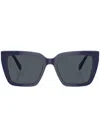 Swarovski Crystal-embellished Rectangle-frame Sunglasses In Blue