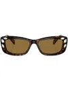 Swarovski Crystal-embellished Rectangle-frame Sunglasses In Brown