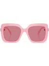 Swarovski Crystal-embellished Rectangle-frame Sunglasses In Pink