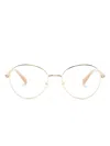 Swarovski Crystal-embellished Round-frame Glasses In Gold