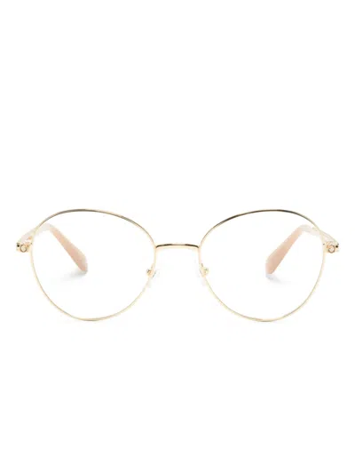 Swarovski Crystal-embellished Round-frame Glasses In Pink