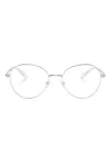 Swarovski Crystal-embellished Round-frame Glasses In Silver