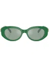 Swarovski Crystal-embellished Round-frame Sunglasses In Green