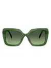 Swarovski Crystal-embellished Square Sunglasses In Green