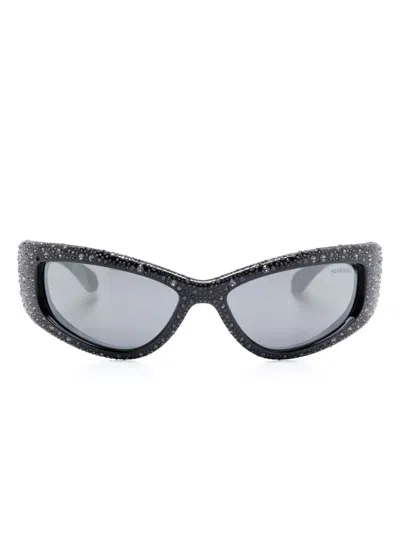 Swarovski Crystal-embellished Sunglasses In Black