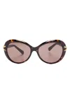 Swarovski Sonnenbrille Mit Kristallen In Braun