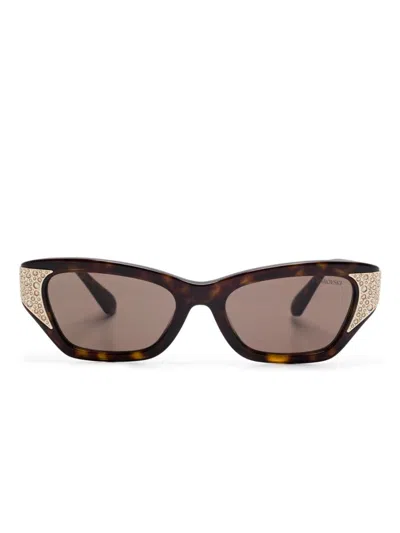Swarovski Crystal-embellished Sunglasses In Brown