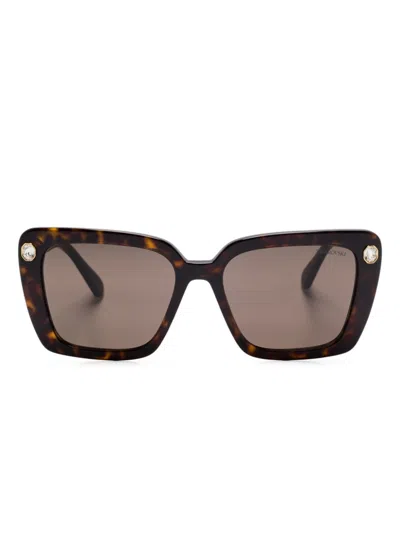 Swarovski Crystal-embellished Sunglasses In Brown