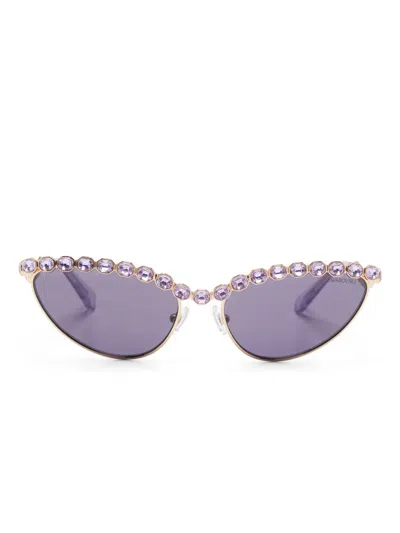 Swarovski Crystal-embellished Sunglasses In Gold