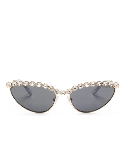 Swarovski Crystal-embellished Sunglasses In Gold