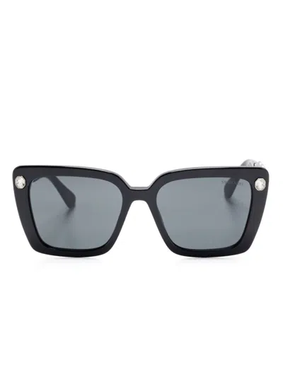 Swarovski Sonnenbrille Mit Kristallen In Schwarz