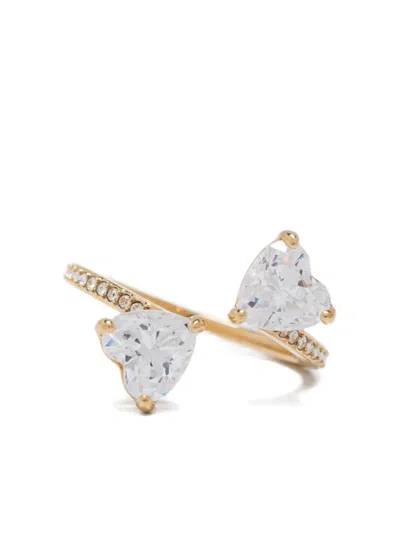 Swarovski Crystal-embellishment Ring In Gold