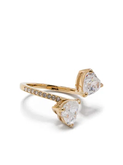 Swarovski Crystal-embellishment Ring In Gold