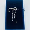 Swarovski Crystal Encrusted Rhodium Brooch Pin In Silver