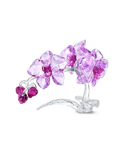Swarovski Crystal Flowers Orchid Figurine In Pink