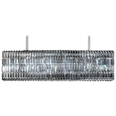 Pre-owned Swarovski Crystal Glitterbox Horizontal Led Suspension Lamp In Transparent