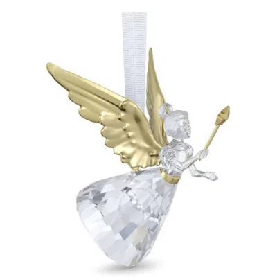 Swarovski Crystal Gold-tone Holiday Magic Angel Ornament In Gold Tone