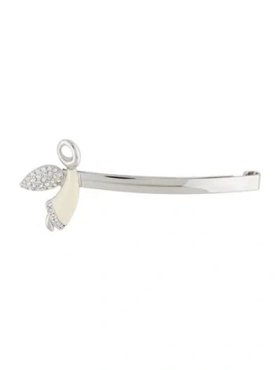 Pre-owned Swarovski Crystal Hair Clip In Silver